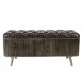 Facelift First Luxen Home 47.5in. W Metal and Faux Leather Bench FA3278875